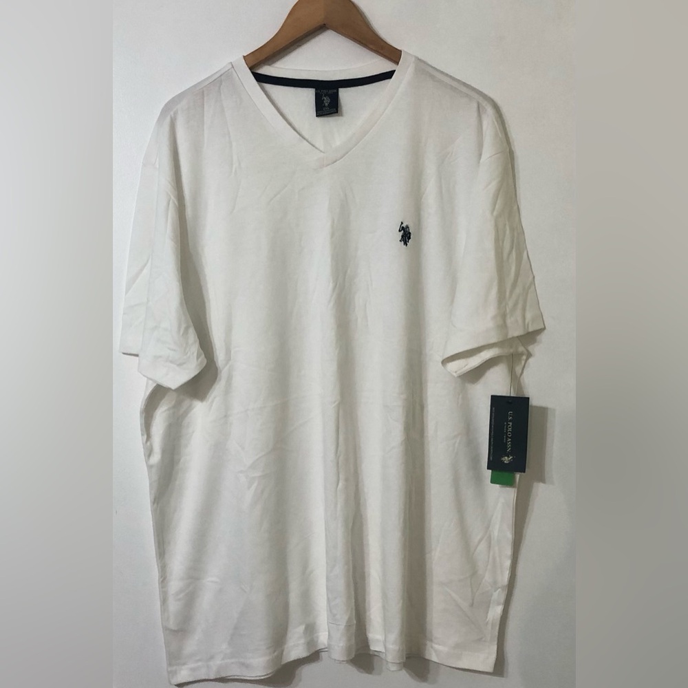 U.S. Polo Assn. White V-Neck Tee 100% cotton.2XL